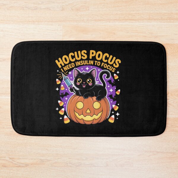 Item preview, Cute Black Cat Halloween Pumpkin – Hocus Pocus I Need Insulin To Focus designed and sold by GlessedUp.