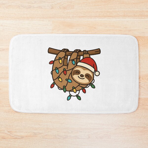 Item preview, Sloth Wrapped in Christmas Lights – Funny Holiday Animal designed and sold by Confuzz1ed.
