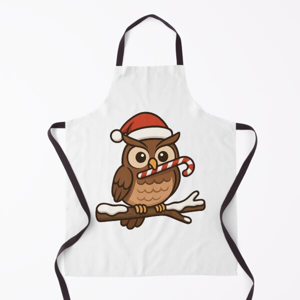 Item preview, Owl with Santa Hat and Candy Cane – Cute Christmas Bird designed and sold by Confuzz1ed.