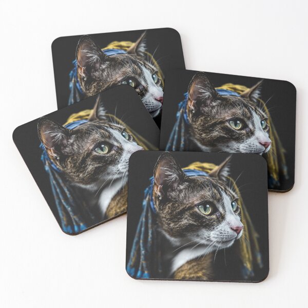 Item preview, Pearl Earring Cat T-Shirt – Elegant Parody of Vermeer’s Classic Portrait designed and sold by KaryaVisionSTR.