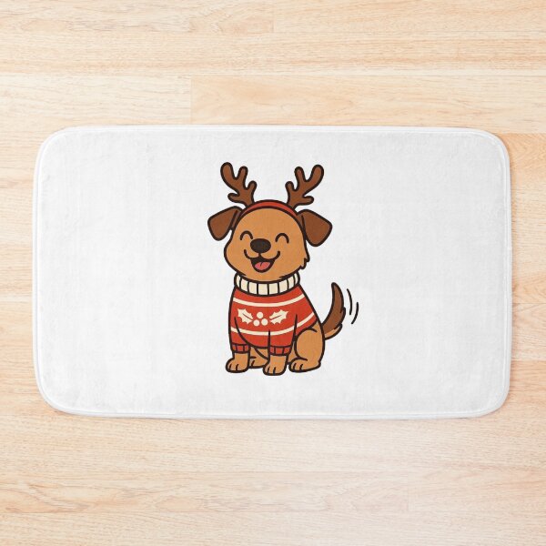 Item preview, Dog in Christmas Sweater with Reindeer Antlers – Holiday Pup designed and sold by Confuzz1ed.