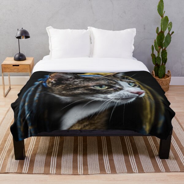 Item preview, Pearl Earring Cat T-Shirt – Elegant Parody of Vermeer’s Classic Portrait designed and sold by KaryaVisionSTR.