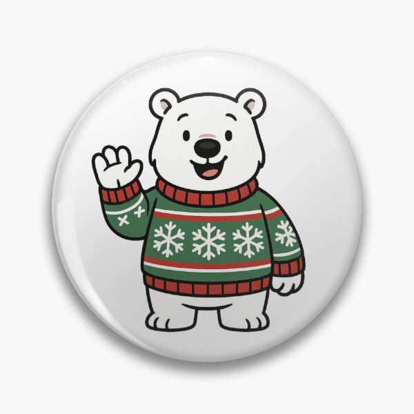 Item preview, Polar Bear in Christmas Sweater – Festive Holiday Outfit designed and sold by Confuzz1ed.