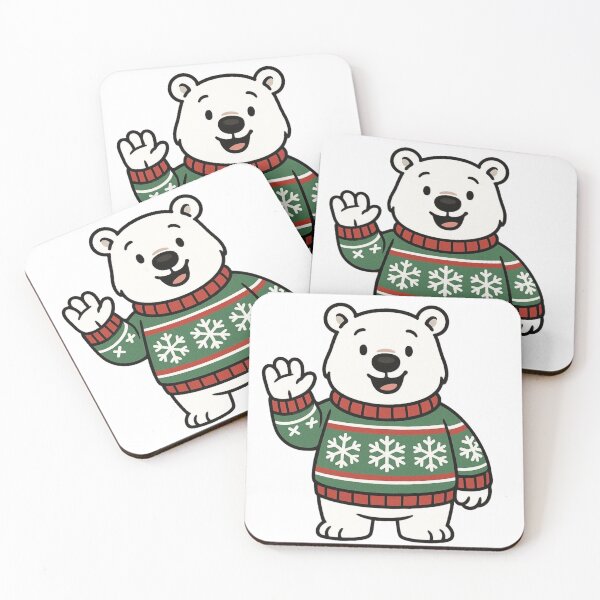 Item preview, Polar Bear in Christmas Sweater – Festive Holiday Outfit designed and sold by Confuzz1ed.
