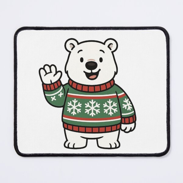 Item preview, Polar Bear in Christmas Sweater – Festive Holiday Outfit designed and sold by Confuzz1ed.