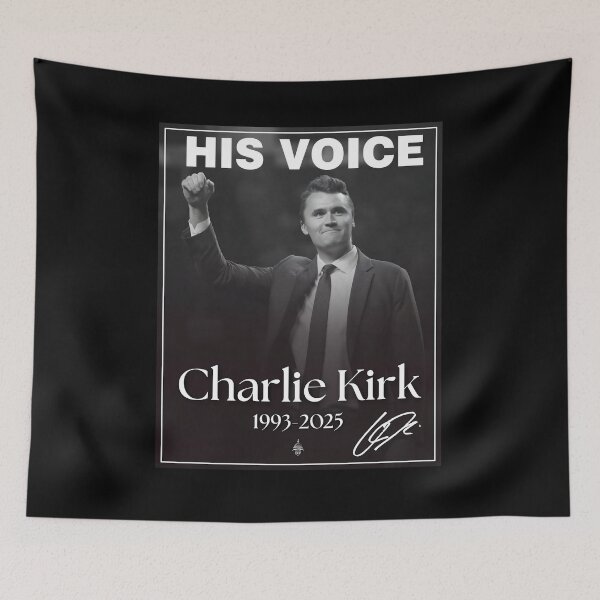 Item preview, Charlie Kirk His Voice Lives ON Memorial Signature 1993-2025 designed and sold by JeyVel.