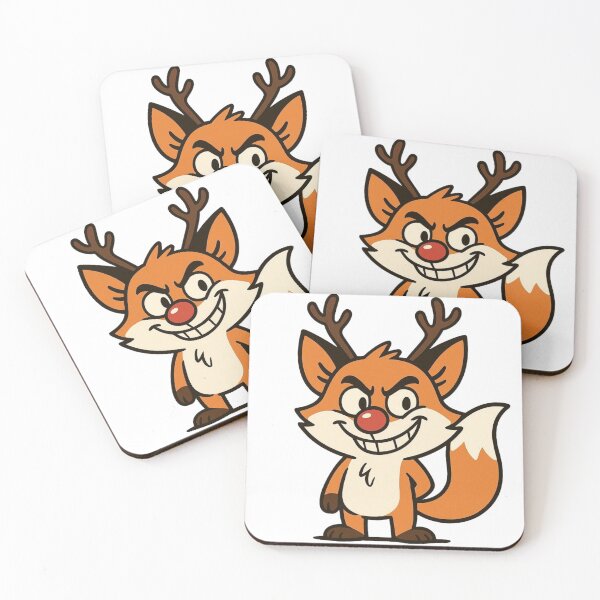 Item preview, Fox with Reindeer Antlers and Red Nose – Funny Christmas Animal designed and sold by Confuzz1ed.