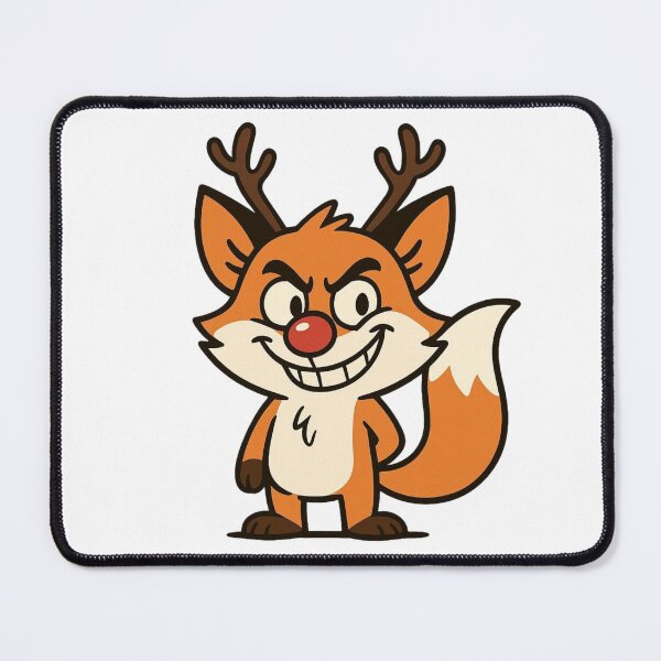 Item preview, Fox with Reindeer Antlers and Red Nose – Funny Christmas Animal designed and sold by Confuzz1ed.