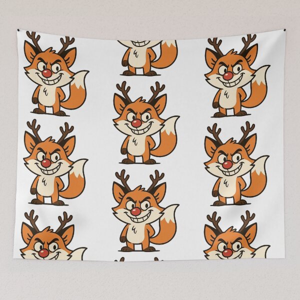 Item preview, Fox with Reindeer Antlers and Red Nose – Funny Christmas Animal designed and sold by Confuzz1ed.