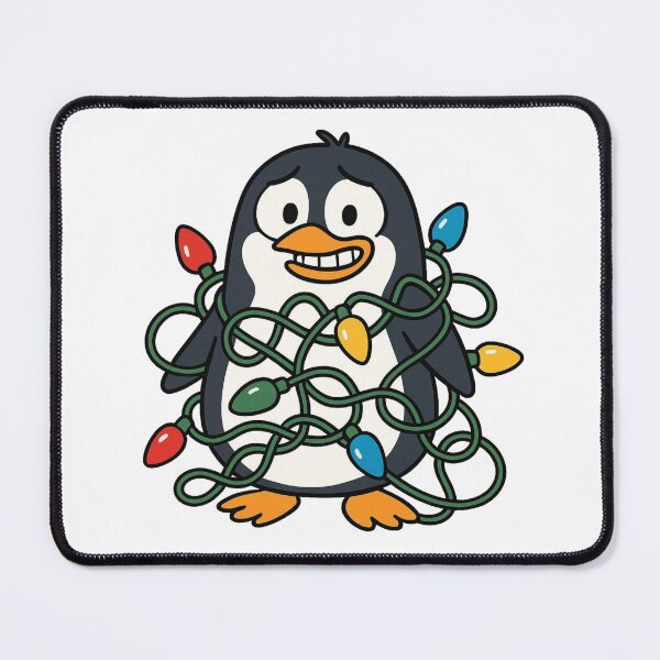 Item preview, Penguin Tangled in Christmas Lights – Funny Holiday Bird designed and sold by Confuzz1ed.