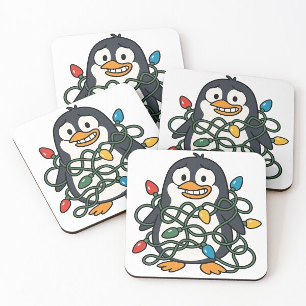 Item preview, Penguin Tangled in Christmas Lights – Funny Holiday Bird designed and sold by Confuzz1ed.