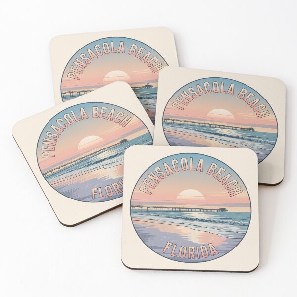 Item preview, Pensacola Beach Florida Retro Sunset Sticker designed and sold by Horizon Tales.