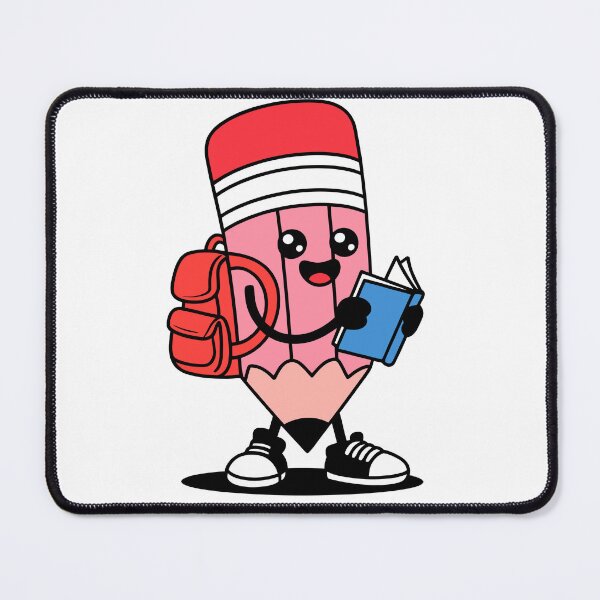 Item preview, Cute Pencil with Backpack and Book Fun School Education Cartoon Design designed and sold by styleonestaa.
