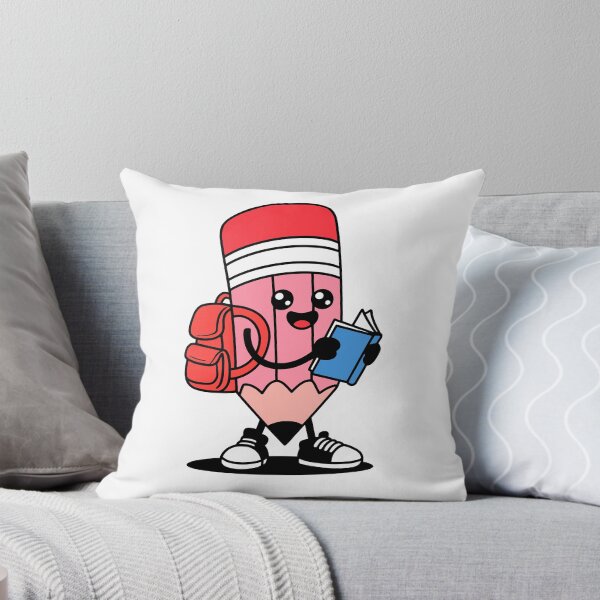 Item preview, Cute Pencil with Backpack and Book Fun School Education Cartoon Design designed and sold by styleonestaa.