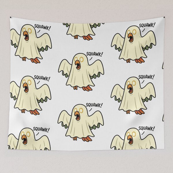 Item preview, Ghost Parrot in Glowing Sheet – Spooky Halloween Bird designed and sold by Confuzz1ed.