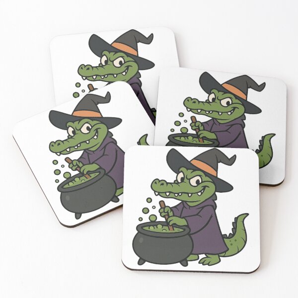 Item preview, Witch Crocodile with Cauldron – Funny Halloween Monster designed and sold by Confuzz1ed.