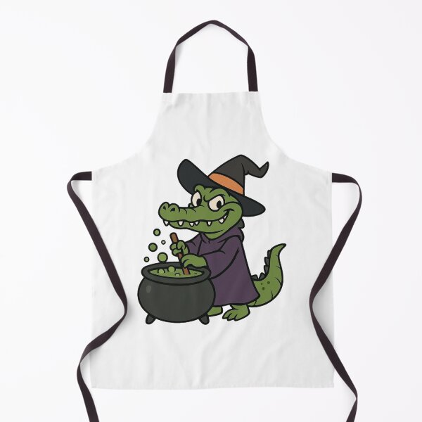 Item preview, Witch Crocodile with Cauldron – Funny Halloween Monster designed and sold by Confuzz1ed.