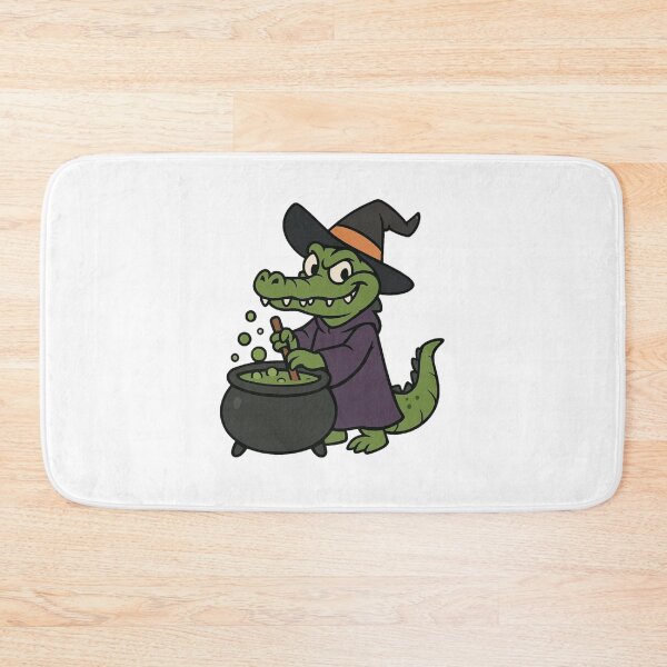 Item preview, Witch Crocodile with Cauldron – Funny Halloween Monster designed and sold by Confuzz1ed.
