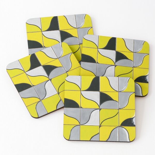 Item preview, Yellow Abstract Geometric Pattern | Futuristic Op-Art Design | Modern Wall Art Poster 5 designed and sold by Velvetcosmonova.