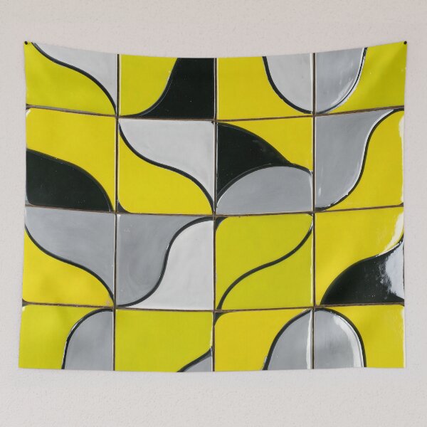 Item preview, Yellow Abstract Geometric Pattern | Futuristic Op-Art Design | Modern Wall Art Poster 5 designed and sold by Velvetcosmonova.