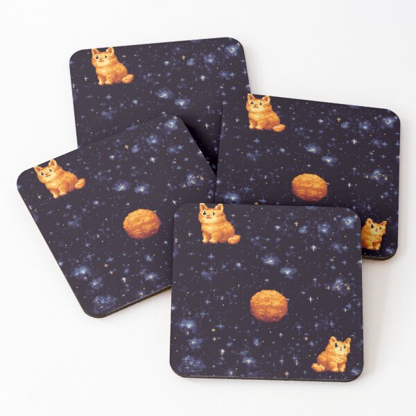 Item preview, orange cat in the space seamless, water colour designed and sold by ibi2444.