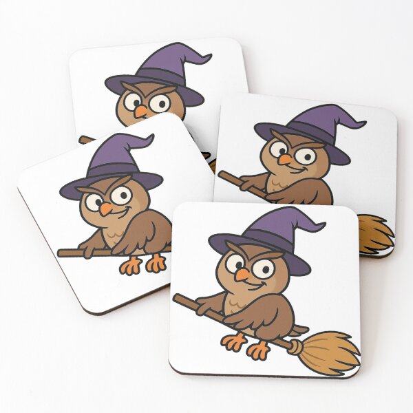 Item preview, Witch Owl on Broomstick – Funny Halloween Bird designed and sold by Confuzz1ed.