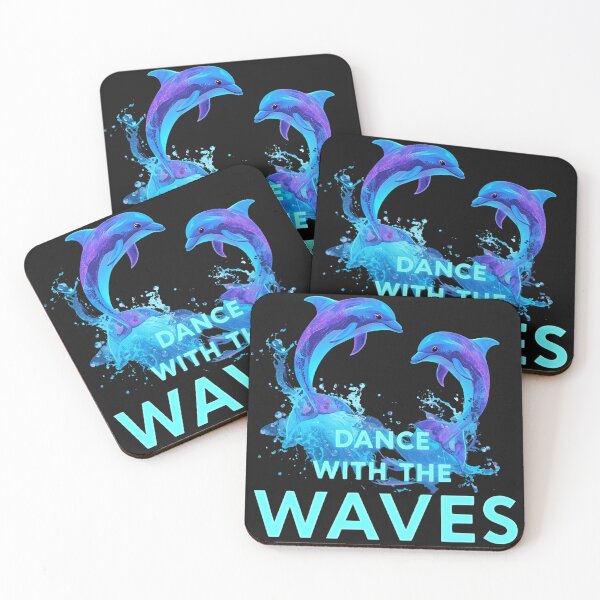 Item preview, Dance with the Waves – Playful dolphin design – in blue and purple colors designed and sold by ParaSiempreS.