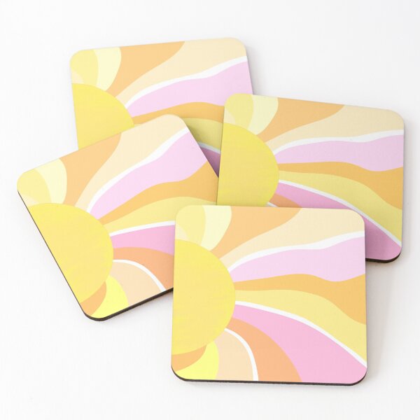 Item preview, Colorful Abstract Sunrise With Vibrant Yellow and Pink Waves designed and sold by Beautiful art store.