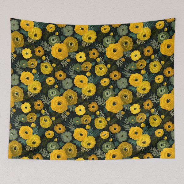 Item preview, Artistic Wild Ranunculus Florals For Sunny Interiors designed and sold by RoyalStarsPatts.