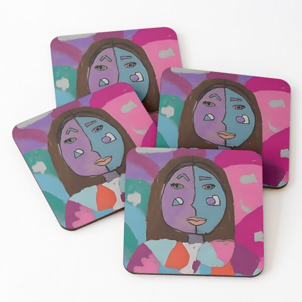 Item preview, Surreal Cubist Woman Portrait in Bold Color Blocks designed and sold by colorsartss.
