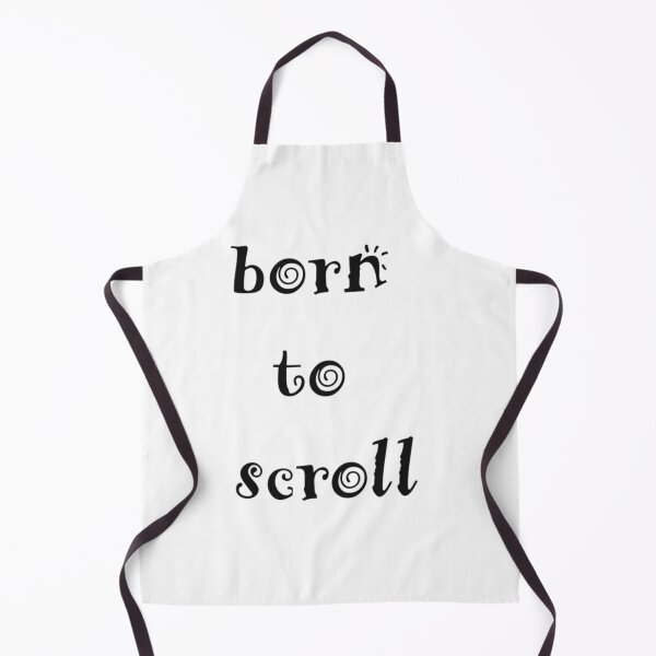 Item preview, Born To Scroll: Whimsical Swirl Typography Art In Black And White designed and sold by Beautiful art store.