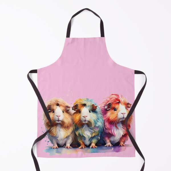 Aperçu de l'œuvre Cochons d'Inde colorés - dessin aquarelle moelleux créée et vendue par Rose Design & Photos.