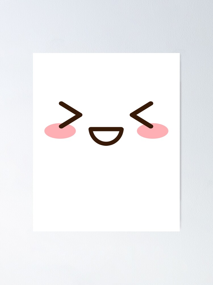 "CUTE ANIME JAPANESE EMOJI/EMOTICON EXCITED FACE" Poster by PoserBoy