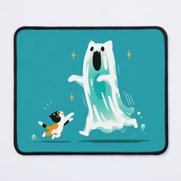 Item preview, Playful Cat and Friendly Ghost – Cute Halloween Illustration designed and sold by Taisumu.