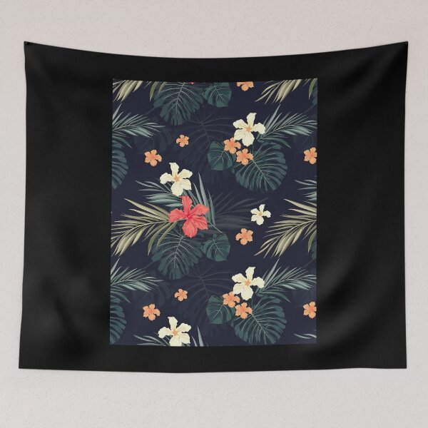 Item preview, Dark tropical flowers Graphic 	 designed and sold by gheendjj99.