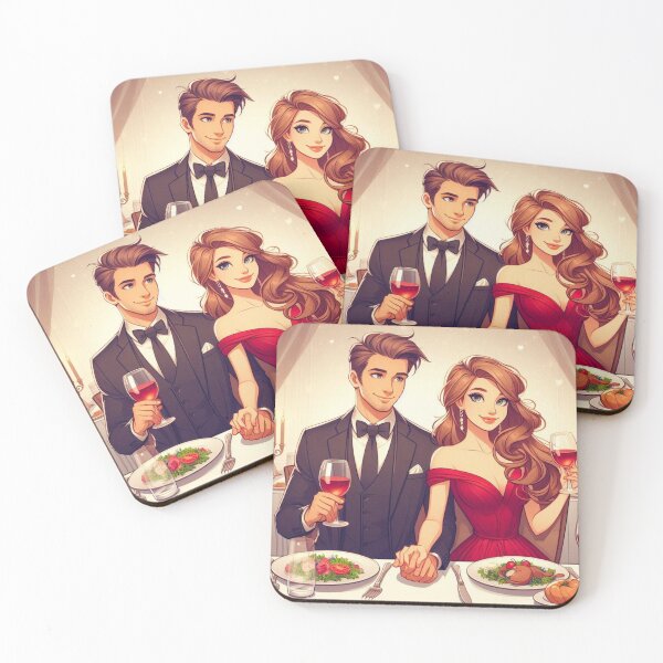Item preview, Romantic Couple Having Dinner Date designed and sold by Mywaymylife.