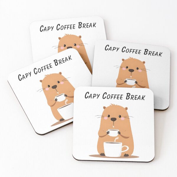 Item preview, Capy Coffee Break – Cute Capybara with Coffee designed and sold by ArtistanForge.
