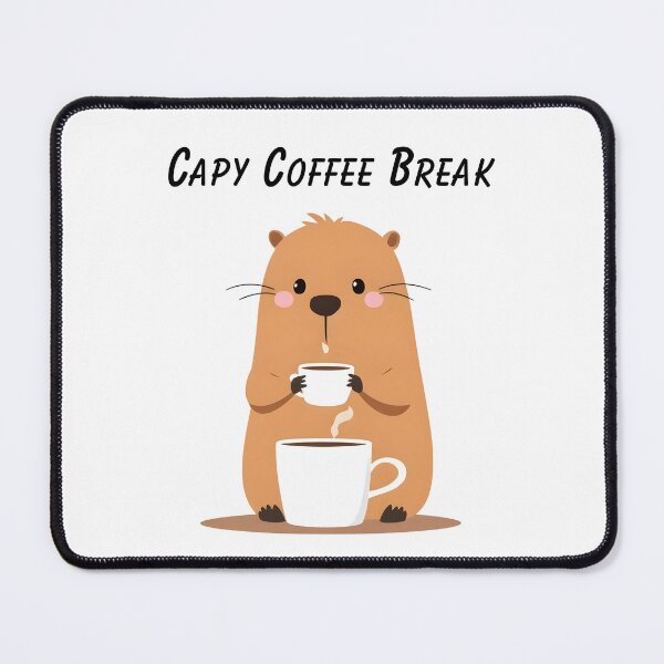 Item preview, Capy Coffee Break – Cute Capybara with Coffee designed and sold by ArtistanForge.
