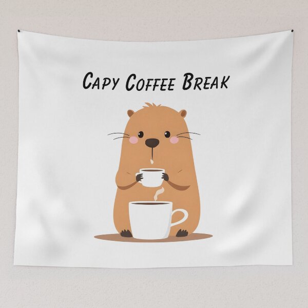 Item preview, Capy Coffee Break – Cute Capybara with Coffee designed and sold by ArtistanForge.