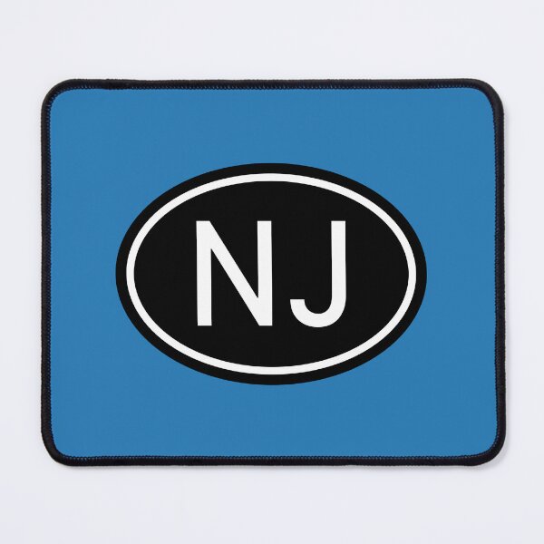 Item preview, NJ Initials Monogram Oval White Letters designed and sold by Jeallan Designs.
