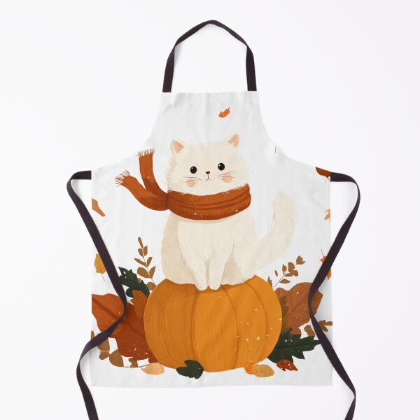 Item preview, White Autumn Cat designed and sold by NicolasGlowArt.