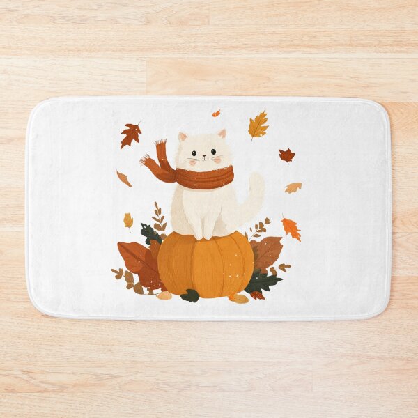 Item preview, White Autumn Cat designed and sold by NicolasGlowArt.