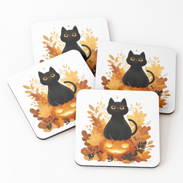 Item preview, Black Cat and Pumpkin designed and sold by NicolasGlowArt.