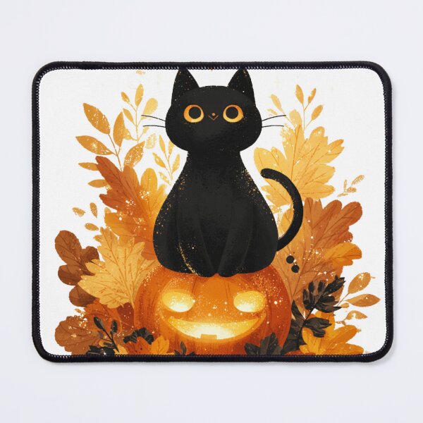 Item preview, Black Cat and Pumpkin designed and sold by NicolasGlowArt.