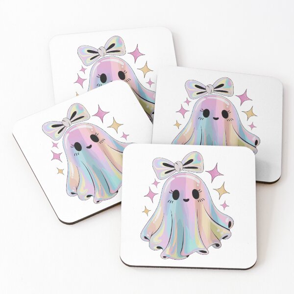 Item preview, Cute Pastel Ghost Kawaii Halloween Rainbow Ghost with Bow designed and sold by styleonestaa.