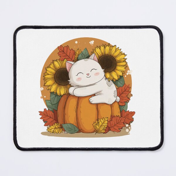 Item preview, Adorable White Cat Autumn designed and sold by NicolasGlowArt.