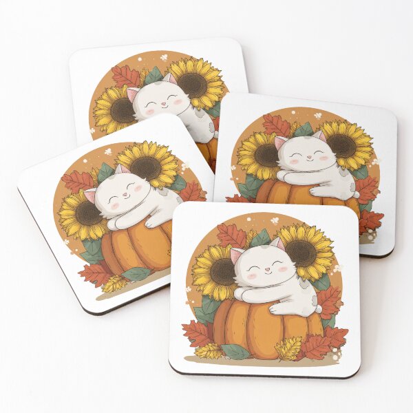 Item preview, Adorable White Cat Autumn designed and sold by NicolasGlowArt.