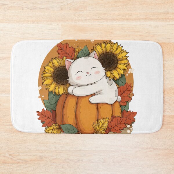 Item preview, Adorable White Cat Autumn designed and sold by NicolasGlowArt.