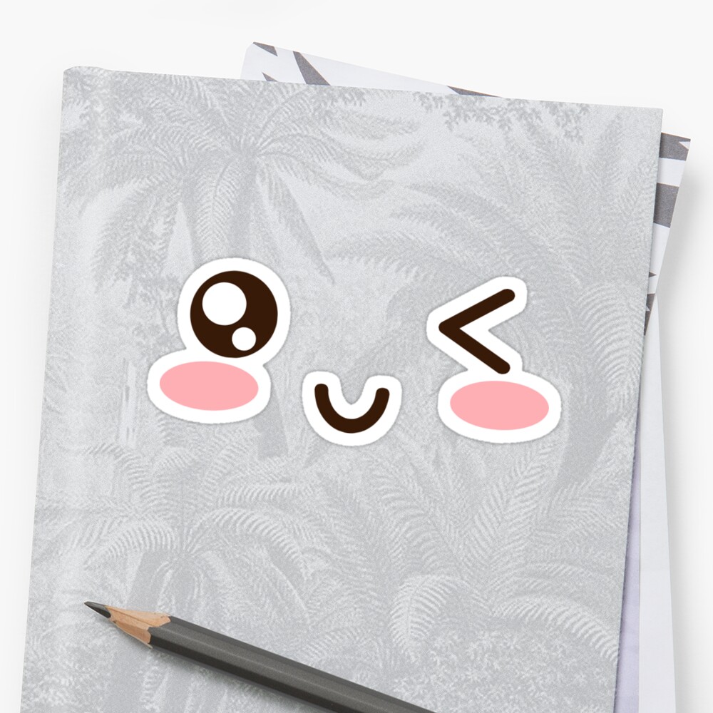 CUTE ANIME JAPANESE EMOJI EMOTICON WINKY FACE Stickers By PoserBoy