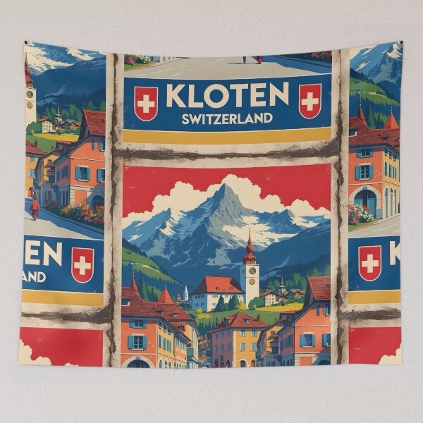Item preview, Kloten Switzerland 1950s Vintage Travel Tourism designed and sold by TravelersGems.